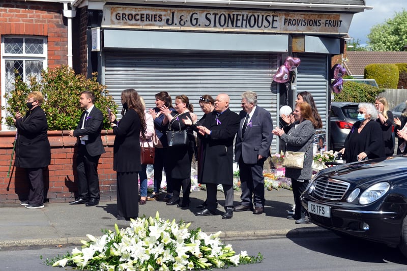 Funeral procession for Monkton Village store Gladys Stonehouse.