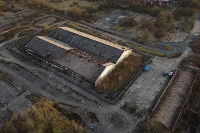 Danny Canz shared this drone photo showing the partially demolished hangar roof at the old Norton Aerodrome in Sheffield