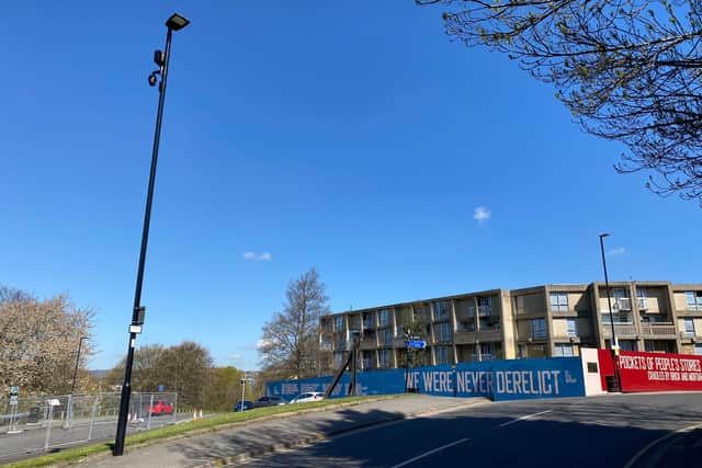 The CCTV camera has been installed at the top of South Street near Park Hill flats.