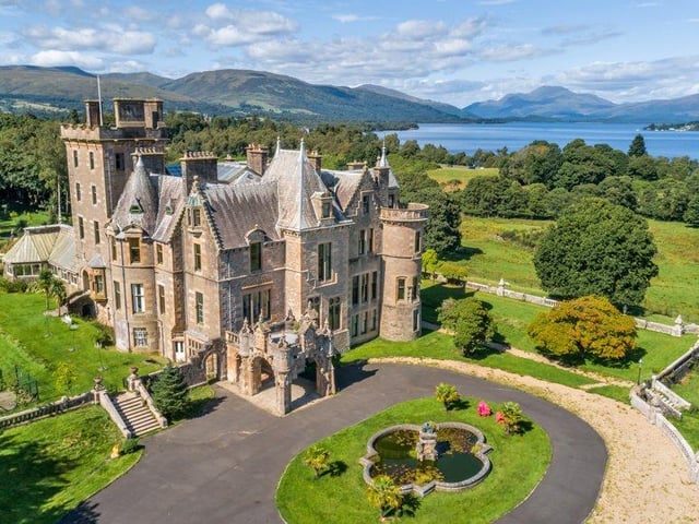 Impressive A-listed Baronial castle set in 55 acres of beautiful parkland and woods, close to the southwest bank of Loch Lomond. Offers over £3,750,000.