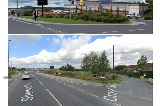 The 1,900sqm Lidl would be built on Sheffield Road, if plans are approved, and a new access will be created off Cross Keys Lane.