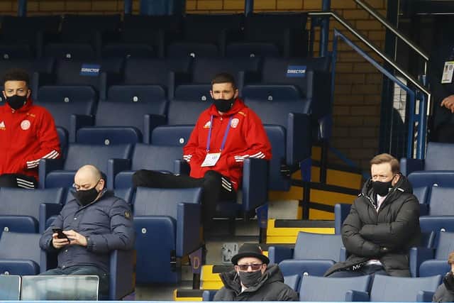 Chris Basham watches Sheffield United from the stands at Chelsea: David Klein/Sportimage