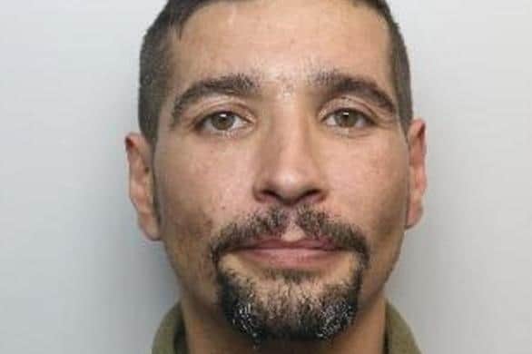 Pictured is Rikki Carter, aged 36, of Low Grange Road, at Thurnscoe, Rotherham, who was sentenced to 18 months of custody at a Doncaster Crown Court hearing and was given a seven-year restraining order after he pleaded guilty to intentional non-fatal suffocation and to assault occasioning actual bodily harm against his partner.
