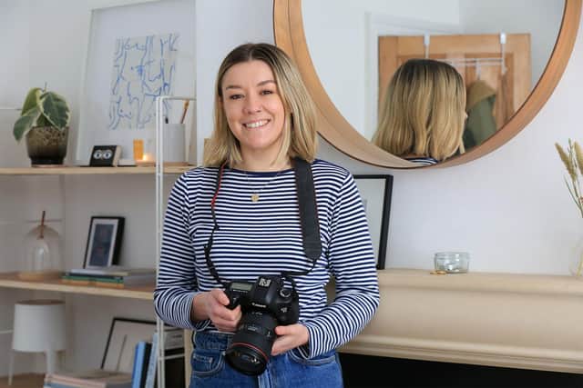 Emily Nicholson who runs a pet photography business in Sheffield, and has started to branch out to a pet modelling agency following a downturn in trade because of the pandemic. Picture: Chris Etchells
