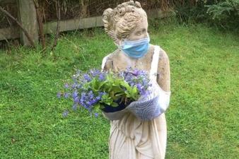 This masked statue - called Anita - was created by Brenda Tinker, and was a winner.