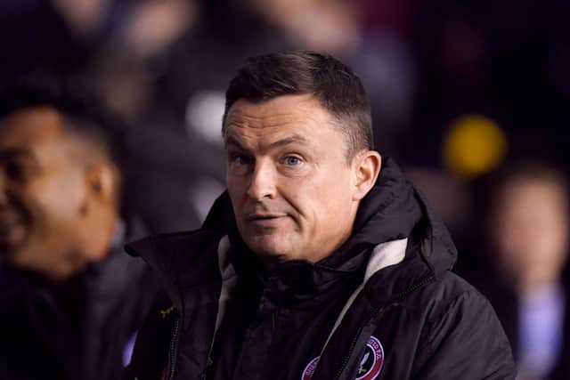 Sheffield United manager Paul Heckingbottom during the Sky Bet Championship match at the DW Stadium, Wigan. Picture date: Monday December 19, 2022. PA Photo. See PA story SOCCER Wigan. Photo credit should read: Tim Goode/PA Wire.