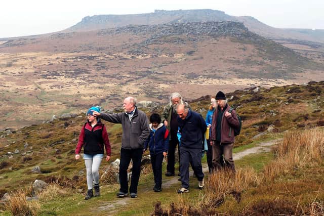 Walkers from conservation groups in the Burbage valley