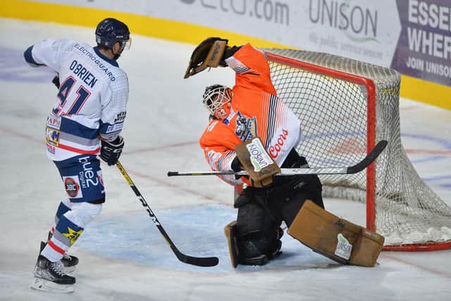 Sheffield Steelers' Barry Brust in a flap before his injury