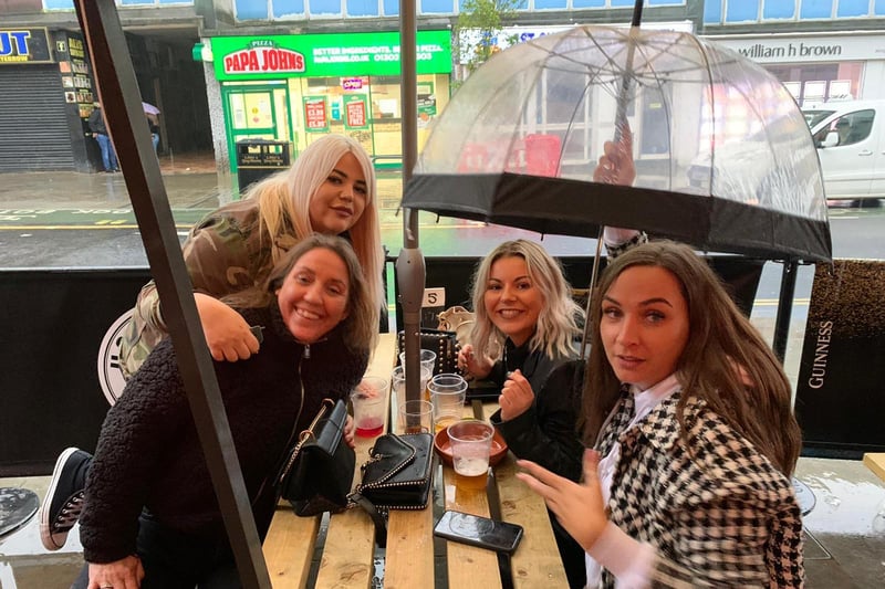 Drinkers didn't let a wet day stop them at O'Donegans on Hall Gate. Pictures submitted by O'Donegans