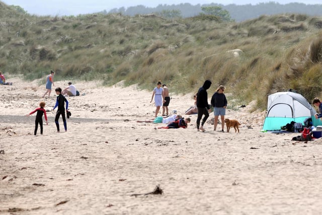 A day at Beadnell beach during a spell of high temperatures