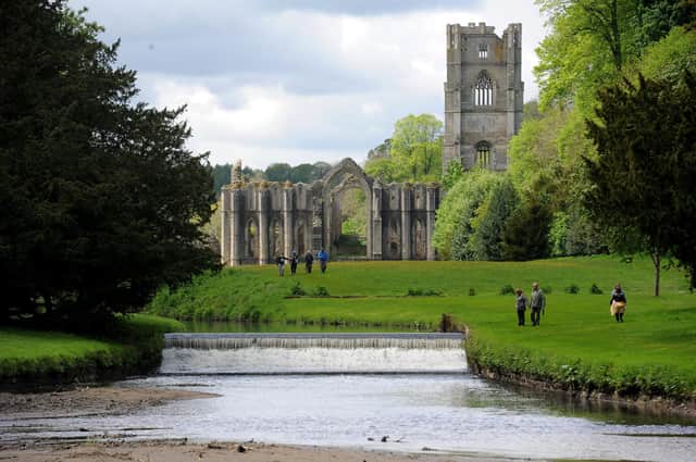 Fountains Abbey and Studley Royal Water Garden in North Yorkshire.