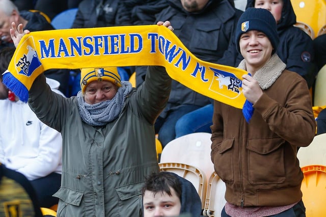 Mansfield Town Fans at the One Call Stadium for the Emirates FA Cup third round match against Middlesbrough.