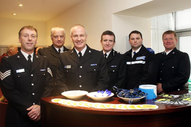Chief Superintendent and Divisional Commander Roger Flint and Chief Constable Mick Creedon(centre) pictured with the Safer Neighbourhood Team after the opening of the new Hope Valley Police Station in Bradwell in 2008