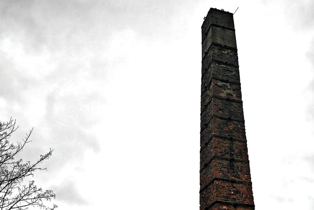 The old chimney remains at the site.