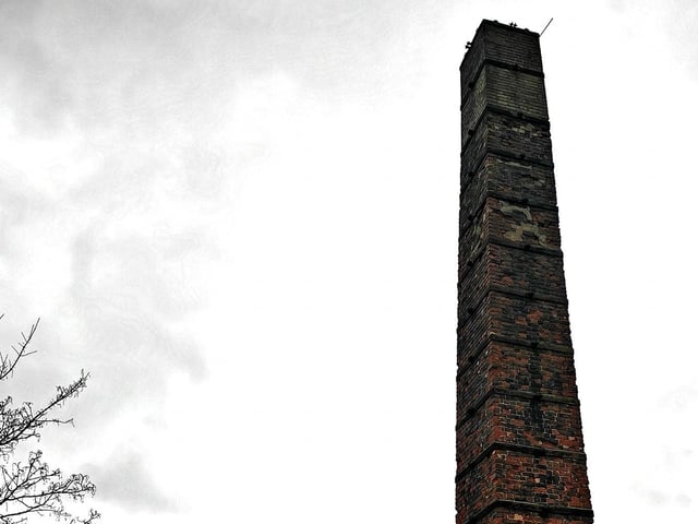The old chimney remains at the site.