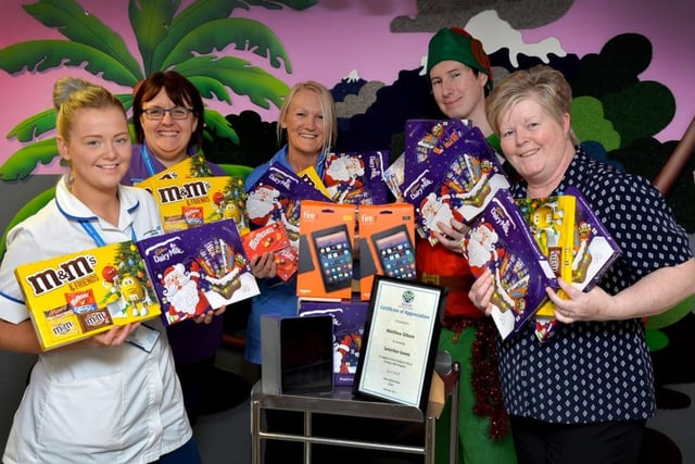 Chocolate donations to youngsters on the Children’s Ward in 2017.