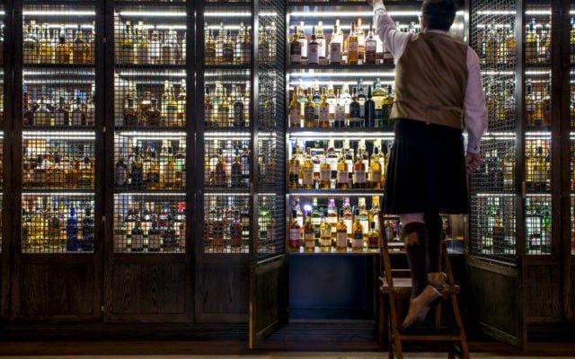 Now that's what we call a whisky collection - and if you are whisky, you'd be in safe hands in this bar. Picture: Marcin Mazurkiewicz
