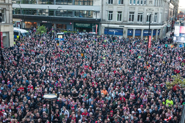 Thousands of people turned out for the Sheffield United celebration parade following their promotion to the Premier League - as this astonishing photo by Errol Edwards captures.