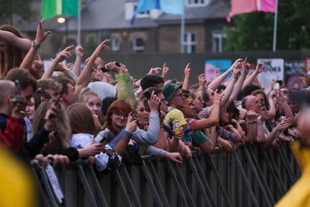 The crowd enjoying the main stage acts at Tramlines 2021. The event was used ass a key study in a Government's scheme to assess the spread  of Covid-19 after restrictions ended.