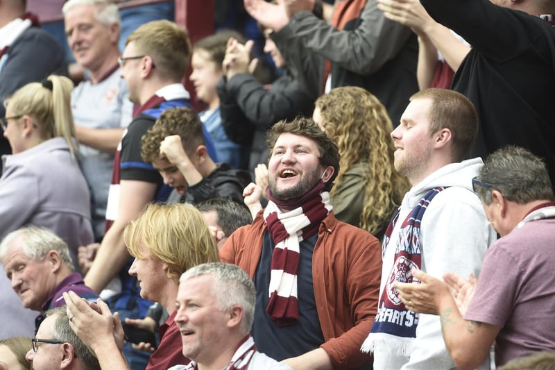 These Hearts fans were pleased to be at Tynecastle again.