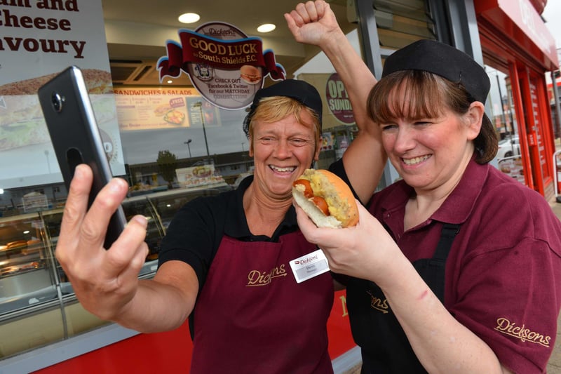 Dicksons butchers were supporting South Shields FC on their cup run in 2017 with free saveloy and pie selfies. Remember this?