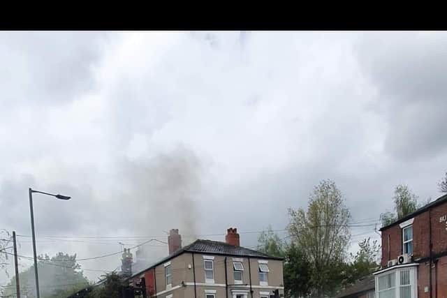 A photo of the fire in Brunswick Road in Burngreave.