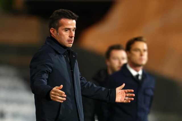 Marco Silva, the manager of Fulham, is keeping his fingers crossed that Monday's clash with Sheffield United can go ahead (Photo by Clive Rose/Getty Images)