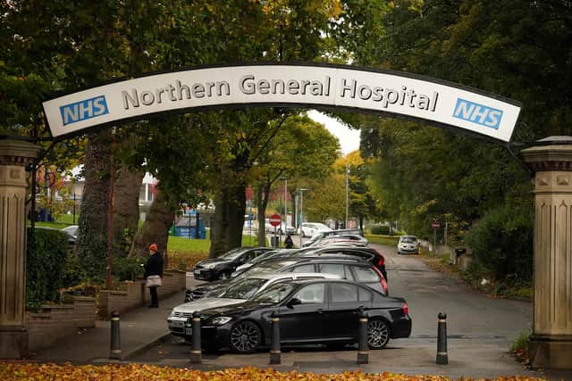 A general view of the entrance of the Northern General Hospital  (Photo by Christopher Furlong/Getty Images)