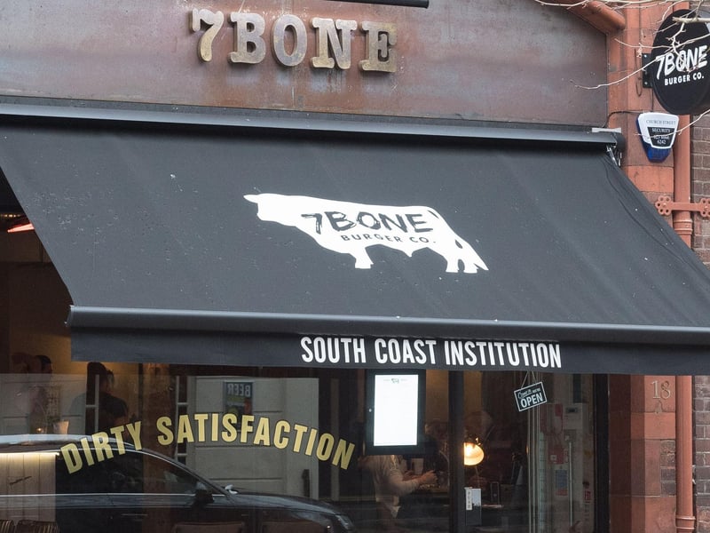 7Bone Burger Co in Guildhall Walk, Portsmouth, has a 4.5 star rating on Google Reviews based on 1,210 ratings.