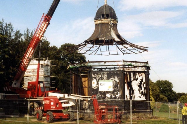 Restoration of the bandstand in Weston Park.
