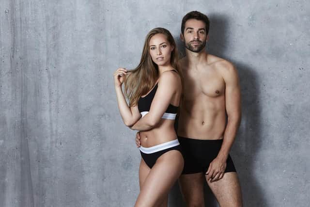 Stunning couple in underwear posing for camera. Sheffielders are some of the most confident in the country in their underwear.
