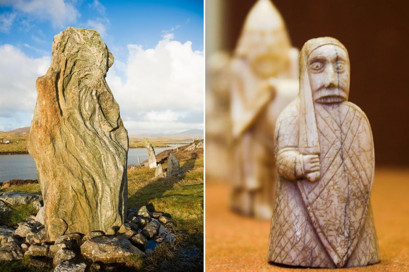 The Isle of Lewis in the Outer Hebrides was taken over by the Vikings between the 8th and 9th centuries. Bostadh (note the Norse name) in the north of the island is thought to have been a busy harbour and trading post. In 1831, a hoard of distinctive 12th century chess pieces were discovered at Camas Uig bay. Made out of walrus ivory and whale teeth and thought to have been brought over from Norway, the artefacts are considered one of the greatest archaeological finds in Britain's history.
