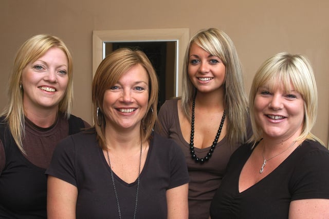 TC's Hairdressing team are from left, Lucy Moore, Tracy Moore owner, Rachel Booth and Sharon Wicks in 2009
