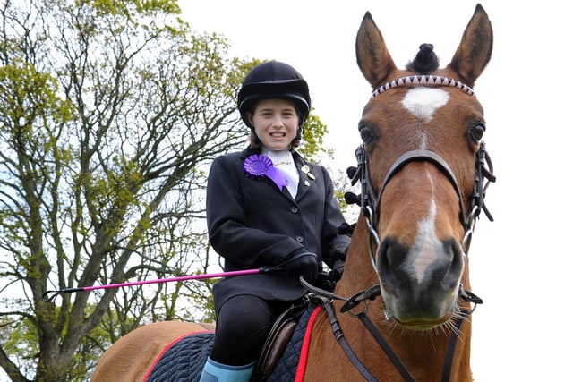 Catlin Rae, then 13, was one of the youngest riders to participate in the 2012 Riding of the Bounds in Berwick, with horse Emily.