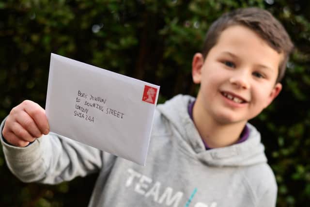 Theo Thompson, eight, will be sending a handwritten letter to Boris Johnson after news broke that schools would close during the third national lockdown