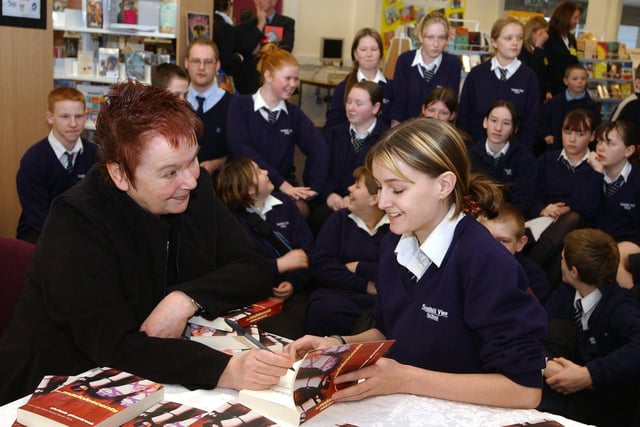 Author Chrissie Glazebrook was pictured during a book signing at the school 18 years ago. Were you there?