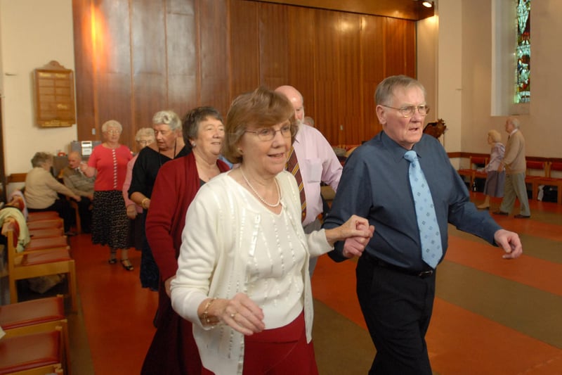 This 2008 photo shows a celebration of 20 years of sequence dancing at St Stephen's Church in South Shields. Is there someone you know in the photo?