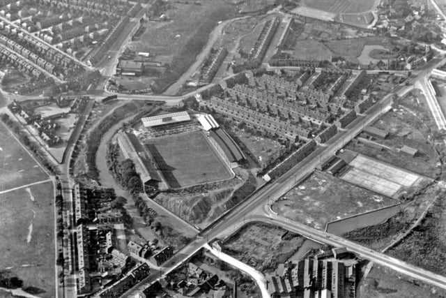 A bird's eye view of Hillsborough Stadium in 1935
