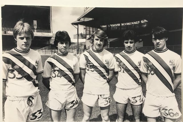 These Sheffield United juniors line up in a lovely sash kit on their return to pre-season training in 1980