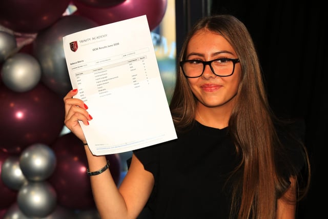 GCSE results day at Trinity Academy, Thorne. Pictured is Rebecca Morris.