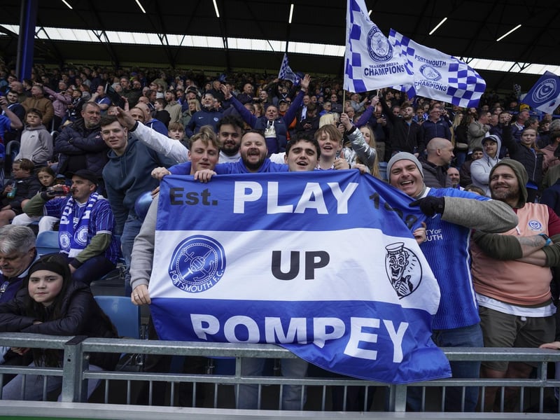 20 April 2024: Fans in full voice to watch Pompey's last home game of the season where they would be awarded the League One trophy