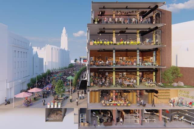Event Central and a bustling Fargate. Image from the University of Sheffield.