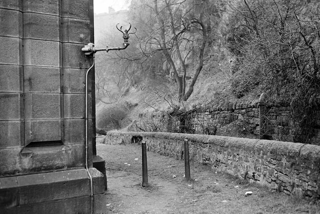 Dean Village's Miller Row in March 1960 when a street light had been vandalised and the copper lantern stolen.