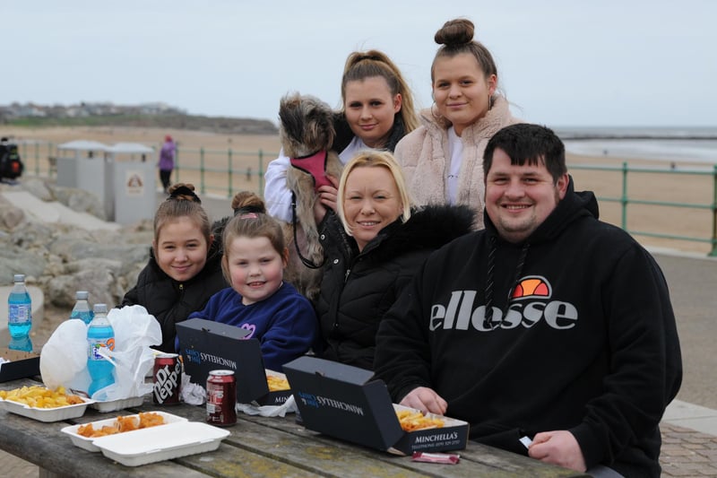 The Atkinson family were out eating fish and chips as part of Good Friday traditions.