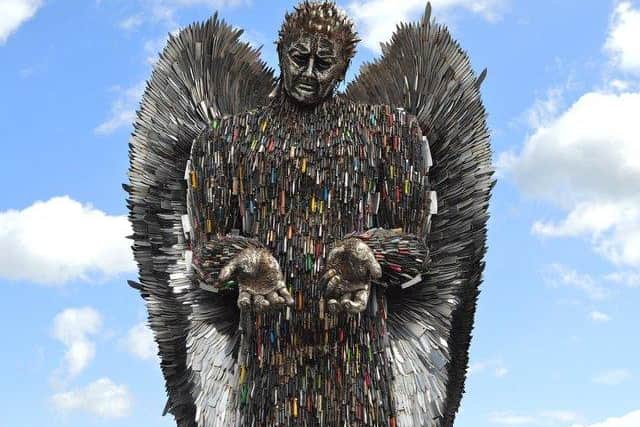 The knife angel sculpture is made from more than 100,000 surrendered blades (pic: British Ironwork Centre)