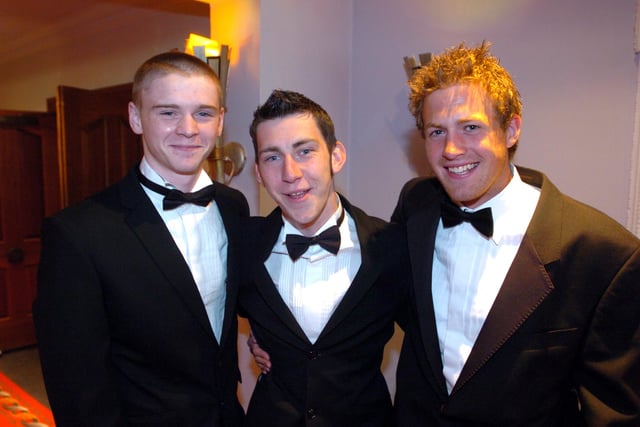 Lady Manners School 6th form prom in 2005. Left to right, Rob Novelli, James O'Neill and Tom Outram.