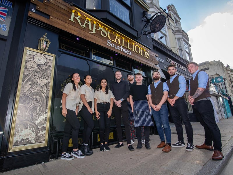 General manager, Fahren Smith and his staff at Rapscallions, Southsea on 6 August 2021. Picture: Habibur Rahman