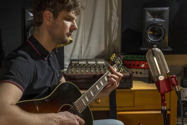 Andy Pickering in his home recording studio. Picture Scott Merrylees