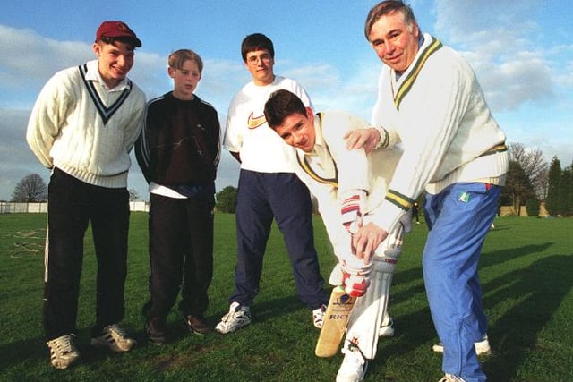 Under 15's team at Doncaster Town Cricket Club training for the season in 1997.