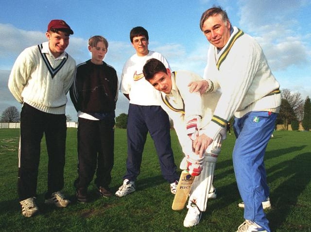 Under 15's team at Doncaster Town Cricket Club training for the season in 1997.